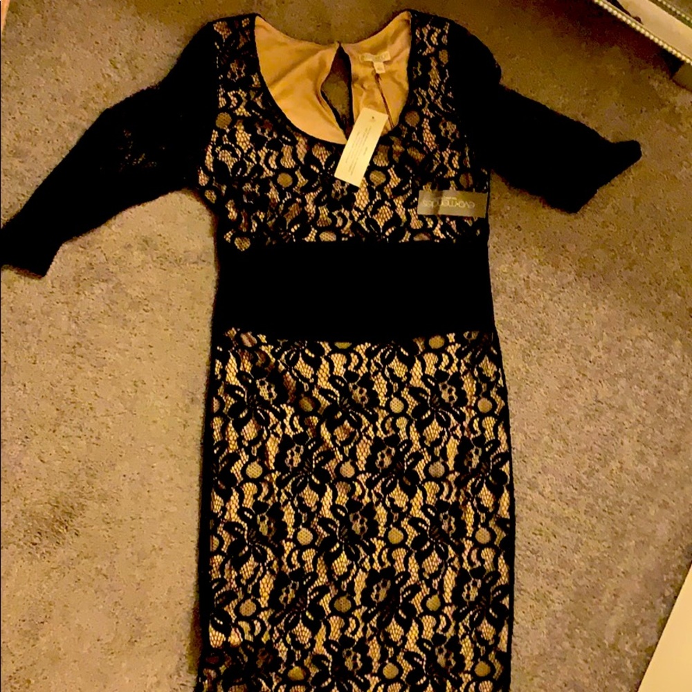 Eva Mendez black lace dress